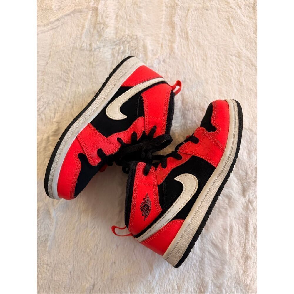 Nike Air Jordan 1 Mid (TD) "Infrared" Toddler Sneaker 640735-061 Sz 10C